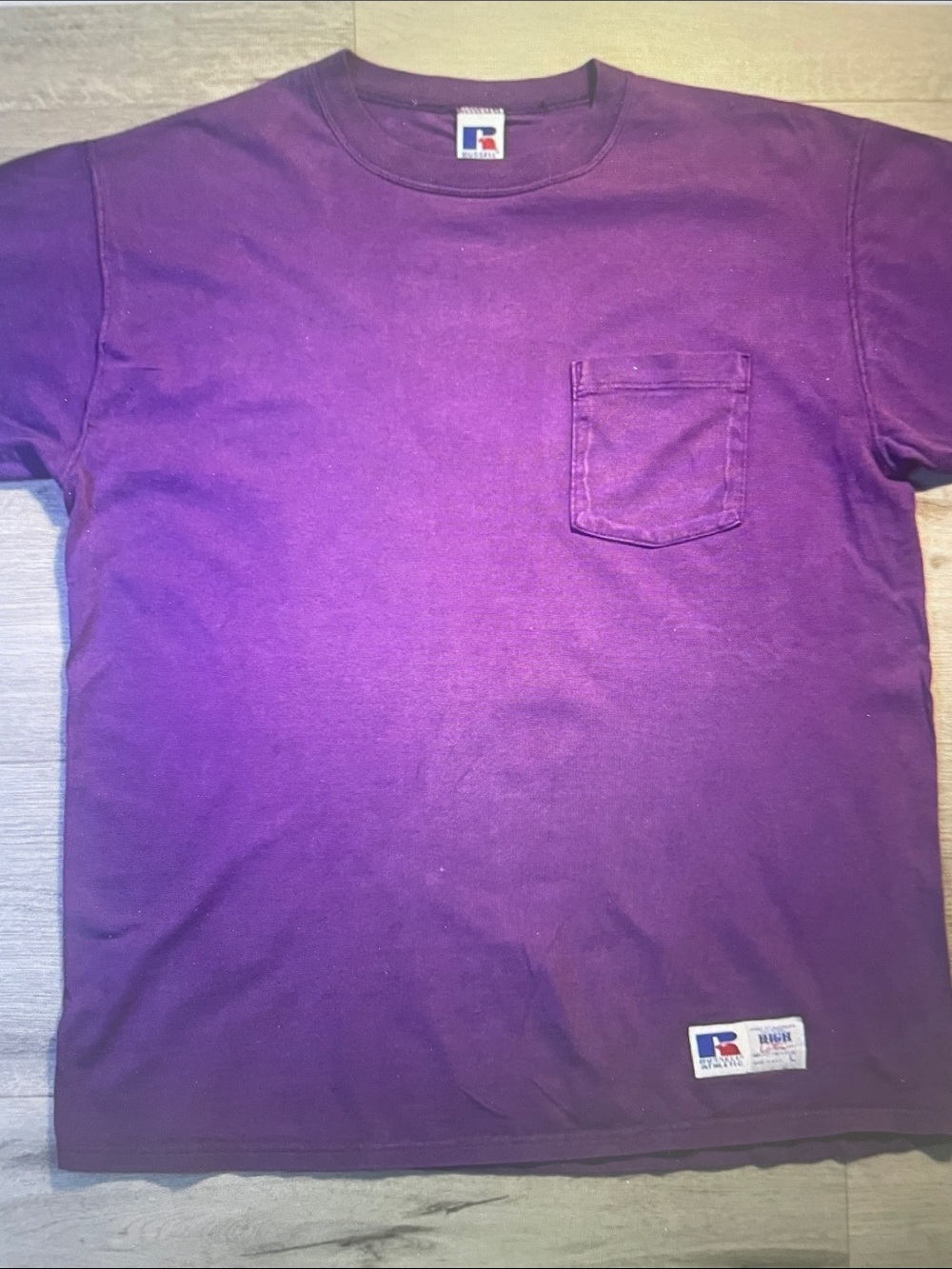 Russell Athletic Purple Short Sleeve Pocket Tee